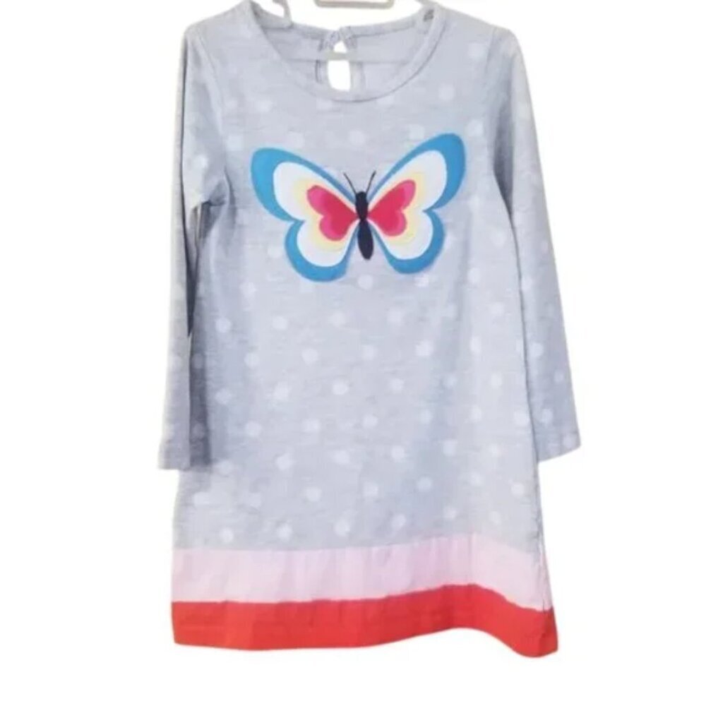 🔴 NWOT Little girl polka dot butterfly dress size 5T (ER)